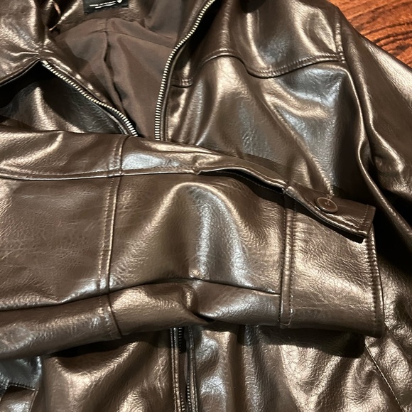 Zara Brown Leather Jacket - Picture 5 of 7